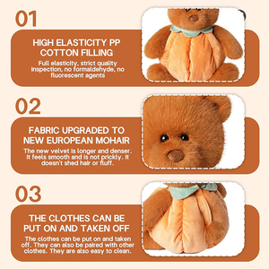 Orsacchiotto di Peluche Personalizzabile con Costume da Zucca, Cuscino Abbracciabile per Halloween, Regalo Adorabile per Compagni di Letto e Omaggio per Feste - Product Image 2