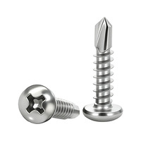 304 Stainless Steel Metric Phillips Round Head Self-Tapping Screw Cross Drilling Fastener