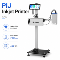 Impresora Industrial de Inyección de Tinta UV PIJ Seiko 1020 de 71.8 mm y 360 DPI de Alta Resolución para Codificación de Cajas con Códigos QR Variables y Matrices de Datos
