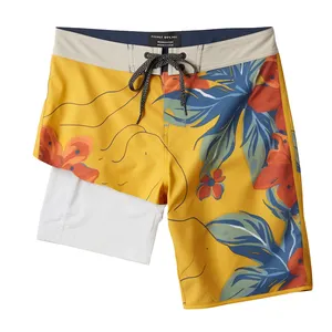 OEM ODM Service 2 In 1 Sports Fitness Swimming Trunks Wholesale Printed Fitness Beach Shorts