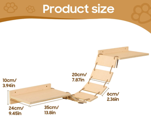 Katı ahşap Modern kedi tırmanma ahşap çatkı duvar monte kedi evi yerden tasarruf Sisal halat ahşap kedi tırmalama sütunu - Product Image 5