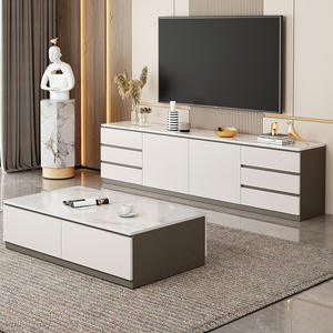 Meuble TV en bois massif sur pied 016 avec rangement pour salon - Product Image 2