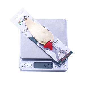 Vente en gros d'appâts Spinner en métal lourd double couche SP217 8cm 43g cuillère leurres de pêche avec <span class=keywords><strong>lame</strong></span> de coeur rouge - Product Image 5
