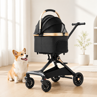 Poussette pliable légère pour animaux de compagnie 2-en-1 avec panier détachable, chariot pour chien et chat, portable, voyage, OEM personnalisé