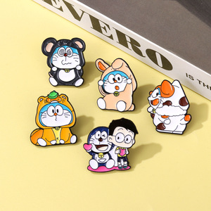 Yini <span class=keywords><strong>Doraemon</strong></span> Khắc Kim Loại Men Jingle Mèo Trâm Dễ Thương Nhật Bản Phim Hoạt Hình Schoolbag Trâm Trang Trí Tùy Chỉnh Pins Tóc - Product Image 4