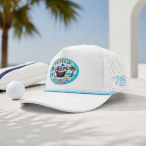 Casquette de golf 5 panneaux avec logo brodé personnalisé, patch en cuir silicone, haute qualité, faible MOQ, visière incurvée, séchage rapide, durable, pour hommes - Product Image 3