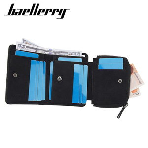 กระเป๋าสตางค์แบบพับสามตอนสำหรับผู้ชาย Baellerry สีดำ มีซิปอเนกประสงค์ ใช้ได้ทุกวัน - Product Image 2