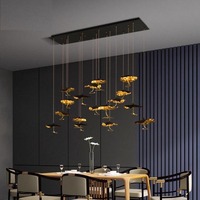 Design moderne Décoration intérieure Chambre d'hôtel Boutique Villa Lustre à LED en cuivre personnalisé