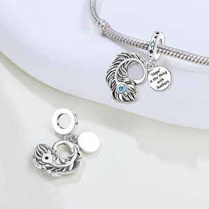 Pulsera original de cuentas de cobre blanco - Joyería DIY con colgante de plumas, joyería personalizada para mujer - Product Image 5