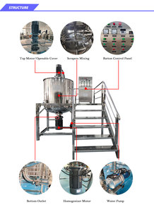Machine de fabrication de <span class=keywords><strong>savon</strong></span> liquide pour les mains et la vaisselle 1000L, mélangeur homogène, émulsifiant, équipement de mélange de liquides pour le lavage - Product Image 2
