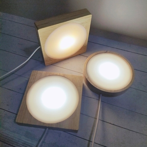 Bán Buôn Tùy Chỉnh Vòng Khuếch Tán LED Rắn Gỗ Ánh Sáng Ban Đêm USB Chuyển Đổi Rubberwood Khuếch Tán Hội Đồng Quản Trị Quà Tặng Giáng Sinh - Product Image 2