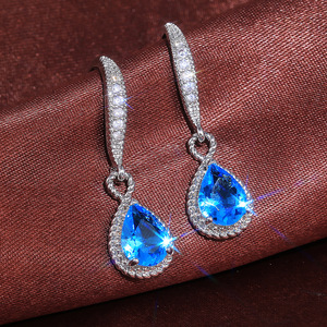Orecchini a Goccia Blu per Donne, Eleganti Accessori Moda per Uso Quotidiano e Feste - Product Image 1