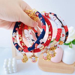 <span class=keywords><strong>Collar</strong></span> Ajustable de Lona para Gato, Accesorios para Gato de Año Nuevo, <span class=keywords><strong>Collar</strong></span> de Lujo para Gato con Cascabeles - Product Image 1