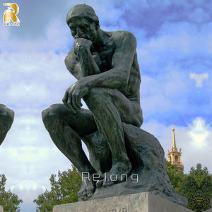 Roman Humain Jardin <span class=keywords><strong>Rodin</strong></span> Jardin Extérieur <span class=keywords><strong>Bronze</strong></span> Assis Penseur Statue Sculpture - Product Image 5