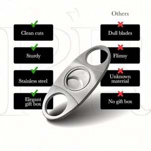 Cortadores de Cigarros Plegables Modernos de Acero Inoxidable Personalizados con Logotipo, Venta al por Mayor, Alta Calidad, para Fiestas, Guillotina de Doble Cuchilla - Product Image 4