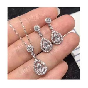 Xinfly 18K Gold Water Drop Bridal Jewelry <b>Set</b> Lady's Custom <b>Stud</b> <b>Earring</b> and Necklace - Product Image 1