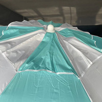 Combinaison de couleur unie parasol de plage prêt à l'emploi revêtement noir semi-automatique coupe-vent Golf Logo évent métal inclinaison soleil