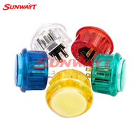 Bouton poussoir en plastique transparent de haute qualité 12V 30mm avec micro-interrupteur intégré, durable, pour machine de jeu d'arcade