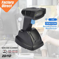 Vente directe du fabricant, lecteur de code QR sans fil OEM, lecteur de code-barres portable 1D 2D avec base de charge