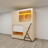 Fabrik-Großhandel: Modernes Kapselhotel-Bett, Schlafkapsel aus Massivholz, Langlebig, Umweltfreundlich, Sternenhimmel-Design, Smart-Steuerung, für Schule und Wohnzimmer