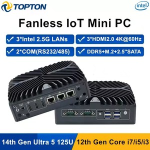 Mini PC Firewall Sin Ventilador Topton Ultra 5 125U I7 1255U <span class=keywords><strong>I3</strong></span> <span class=keywords><strong>1215U</strong></span> 3*2.5G LAN 3*HD2.0 IoT Mini Ordenador Industrial para Computación de Borde - Product Image 3