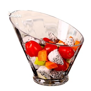 Bol en verre épais de style <span class=keywords><strong>scandinave</strong></span> moderne, transparent, créatif, pour la maison, plat incliné pour dessert, salade de fruits, <span class=keywords><strong>vaisselle</strong></span> jetable - Product Image 1