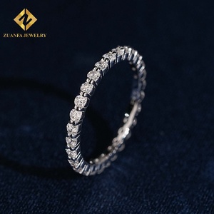 แหวนเพชรทรงกลมจาก ZUANFA JEWELRY เพชรเลี้ยงในห้องปฏิบัติการ ดีไซน์แบบเต็มวง สามารถสวมซ้อนกันได้ เหมาะสำหรับเป็นแหวนแต่งงานสำหรับผู้หญิง - Product Image 1