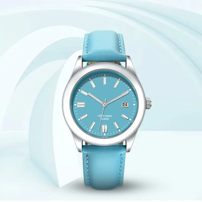 Penjualan laris jam tangan kuarsa pria Logo kustom pabrik jam tangan kulit klasik grosir jam tangan kuarsa pria tanpa Logo