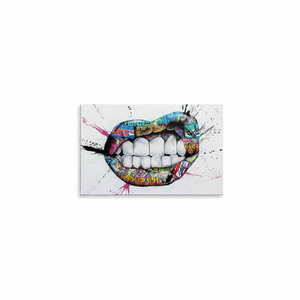 Graffiti Lips Canvas Print: Bold Urban Pop Art Decor,<b>WRAPPED</b> CANVAS - Product Image 2