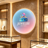 Letrero de Pared Redondo de Acrílico Personalizado para Joyerías, Elegante Placa con Logotipo 3D Retroiluminado para Salones de Belleza y Marcas de Cosméticos