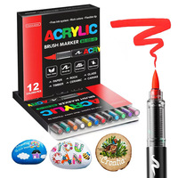Marqueur acrylique à pointe souple liquide directe 120 couleurs, stylo de peinture pour enfants et étudiants, séchage rapide sur papier non transparent, modèle