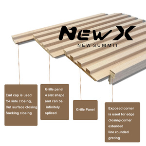 Panneau mural rainuré en PVC imitation bois massif, lambris cannelé pour revêtement intérieur et extérieur, idéal pour la décoration de fond de télévision - Product Image 2