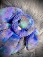 [Collection Espace en Gros] JellyCatt Lapin Spatial à Oreilles Fleuries 31cm, Peluche, Jouet de la Série Espace en Vrac, Cadeau