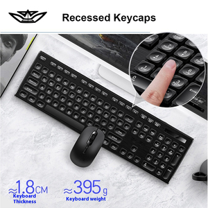 LVKIDRON Clavier multimédia silencieux 2.4G Récepteur 10m Connexion stable Clavier sans fil Souris Combos AA Batterie pour ordinateur portable - Product Image 3