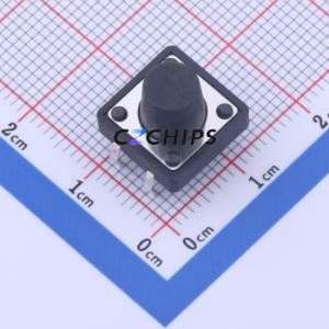 GT-TC152B-H095-L1 Tactile Switch Through hole,12x12mm Switch Single Pole Single Throw Round Button 2.5N Through Hole - Product Image 1