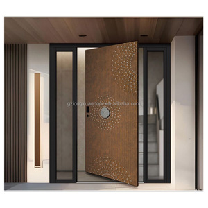 Porte tournante d'<span class=keywords><strong>entrée</strong></span> surdimensionnée personnalisée avec cadre en aluminium et charnières pivotantes importées du Japon - Product Image 5