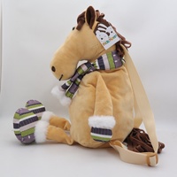 Offre Spéciale court en peluche cheval jouets pour enfants mignon tissu sac à dos et sac avec Logo personnalisé Super doux et haute qualité usine en gros