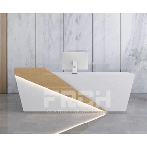 Mostrador Pequeño de Madera <span class=keywords><strong>para</strong></span> Recepción, Estación de Recepción Moderna <span class=keywords><strong>para</strong></span> Salón de Belleza - Product Image 6