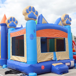 Gorila inflable comercial de Casa de rebote de patas de perro cachorro azul para niños al aire libre interior con soplador de aire - Product Image 3