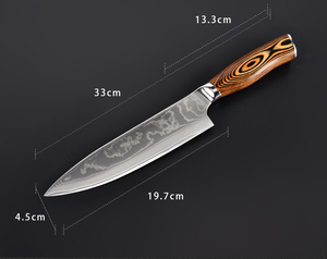 En gros Chef Couteaux 67 couches Netteté Damas <span class=keywords><strong>Couteau</strong></span> de Cuisine Manche En Bois Pakka - Product Image 2