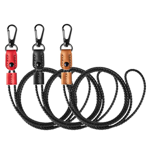 Braided Leather Lanyards for ID Badges Holders Long Strap Neck Lanyard PU Leather Badge Neck Strap