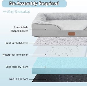 Съемный моющийся чехол, большой ортопедический диван-кровать для больших и больших пород - Product Image 3