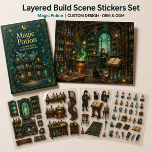 Set de Pegatinas Personalizadas de Escenas de Poción Mágica en Capas para Kit de Diario de Fantasía - Product Image 1