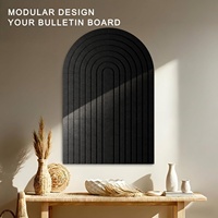 Lot de 6 tableaux d'affichage muraux auto-adhésifs en feutre noir PET, modulables et détachables, avec épingles