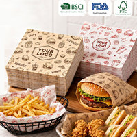 Emballage pour hamburgers avec impression de logo personnalisé, papier sulfurisé résistant à la graisse, emballage pour sandwichs