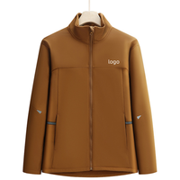 Aoyema personnalisé hommes femmes hiver doublé polaire Soft Shell manteau coupe-vent imperméable fermeture éclair col montant veste d'extérieur