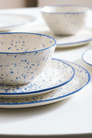 Ensemble de vaisselle d'assiette de pâtes de saladier en céramique de style nordique coréen ensemble de dîner de luxe moucheté bleu