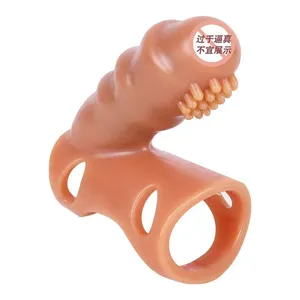 Anillos para pene con manga de punta para adultos, juguete sexual vibratorio para parejas, vida Sexual del anillo vibrador para pene