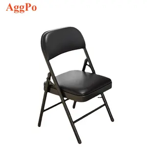 Siyah minimalist arkalığı katlanır sandalye, basit ofis toplantı eğitim koltuğu