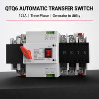 Saklar Transfer Otomatis QTQ6 125A ATS Saklar Pengalih Daya Ganda 2P 3P 4P untuk Sistem Daya Jaringan Listrik
